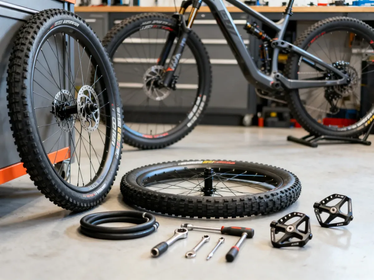 Lekkie komponenty rowerowe przygotowane do odchudzenia roweru MTB