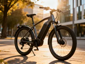 Rowerzystka jadąca nadmorską ścieżką rowerową z widokiem na Bałtyk i piaszczyste wydmy.
