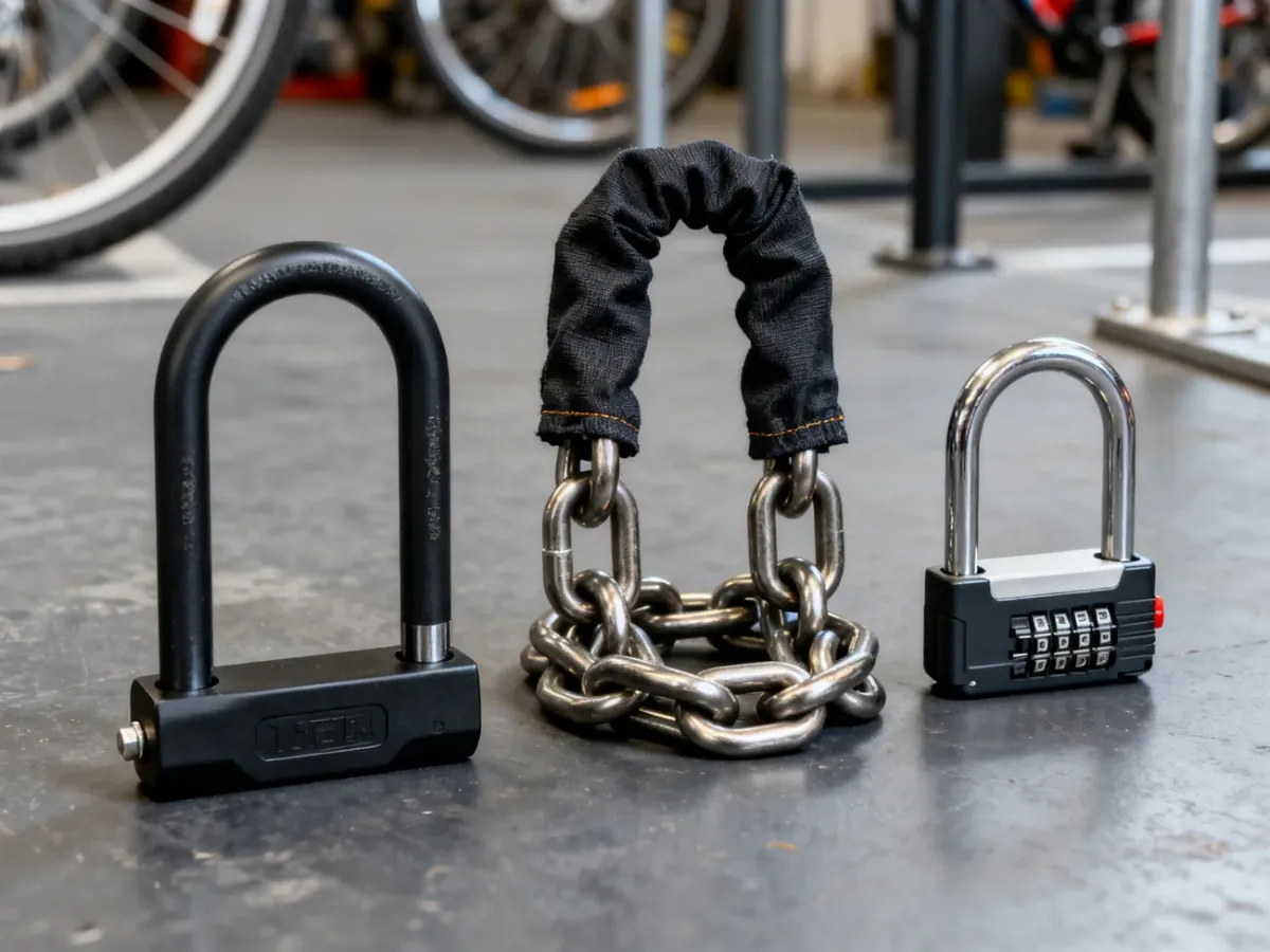 U-lock, łańcuch i zapięcie składane do roweru