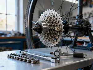 Nowoczesny kask rowerowy o aerodynamicznym kształcie wyeksponowany na minimalistycznym tle.